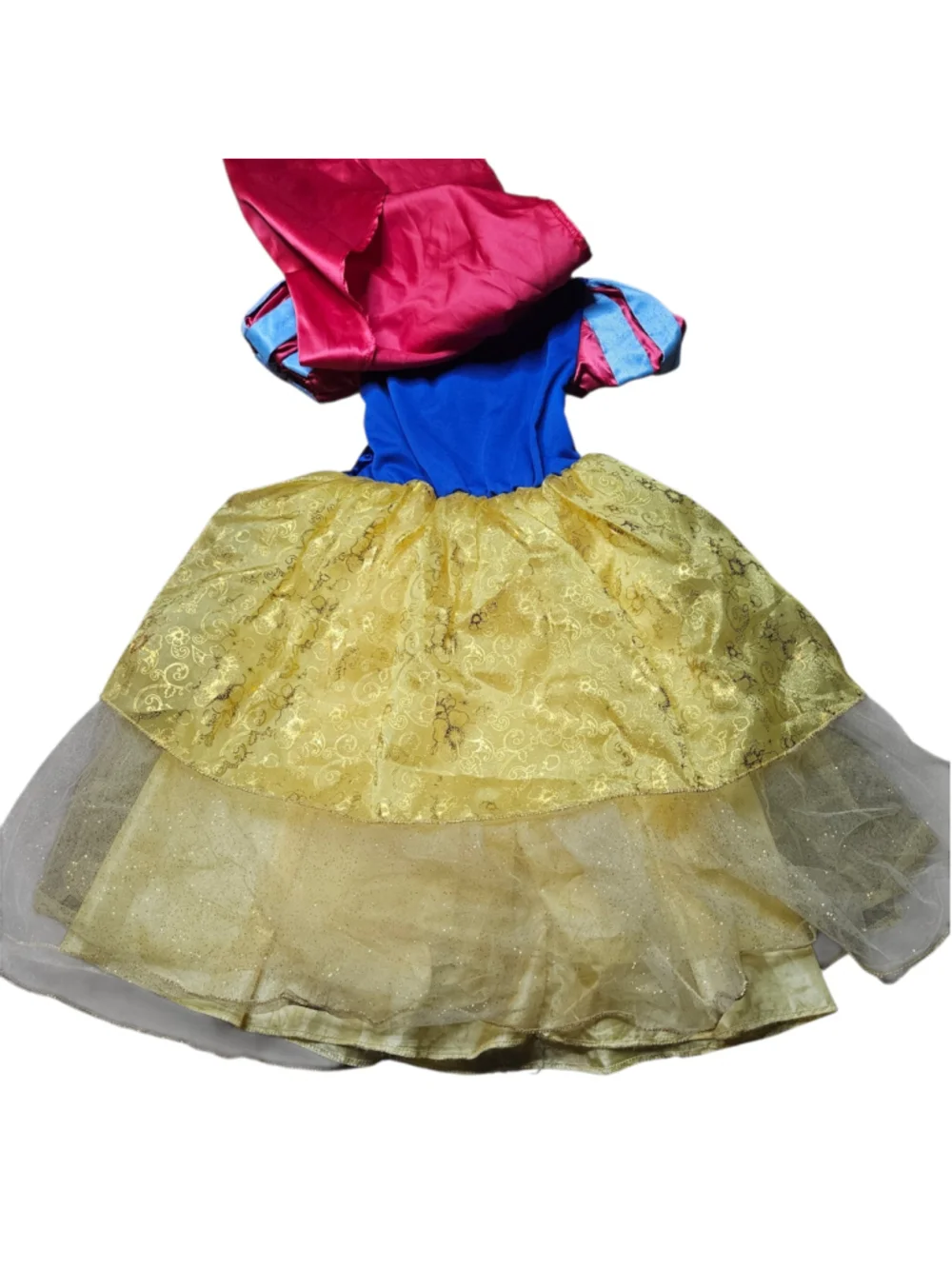Disney Store 4 Snow White Princess Costume Dress Cape Yellow Blue